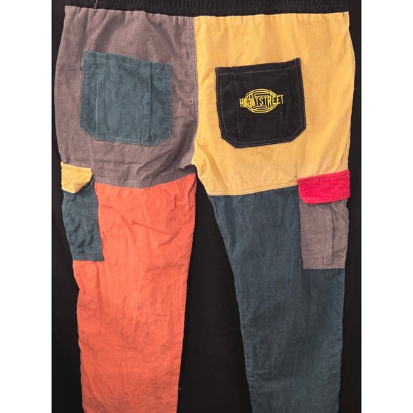 Stussy x kclot vintage Corduroy Patchwork Drawstring Pants Mens Color Streetwear - Picture 9 of 10